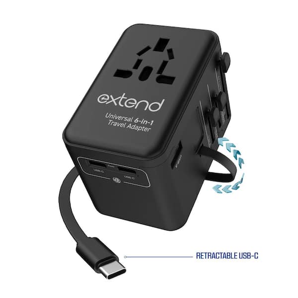 Tzumi Extend, 2 ft., 4-Outlet Compatible, USB-A port, 2 USB-C