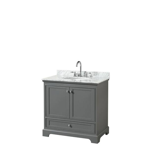 Single Bathroom Vanity In Dark Gray, Home Depot 36 Inch Gray Bathroom Vanity