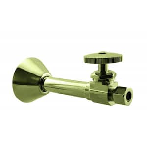 1/2 in. Copper Sweat x 3/8 in. O.D. Compression Outlet Angle Stop in Polished Brass