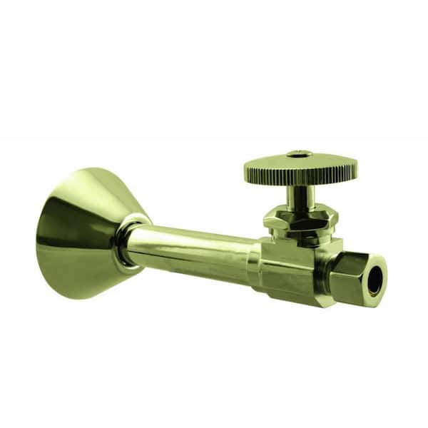 Westbrass 1/2 in. Copper Sweat x 3/8 in. O.D. Compression Outlet Angle Stop in Polished Brass