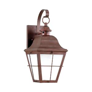 Chatham 1-Light Weathered Copper Outdoor 14.5 in. Wall Lantern Sconce
