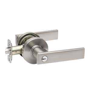 Craftsman Remi Satin Stainless Keyed Entry Door Handle with Round Rosette