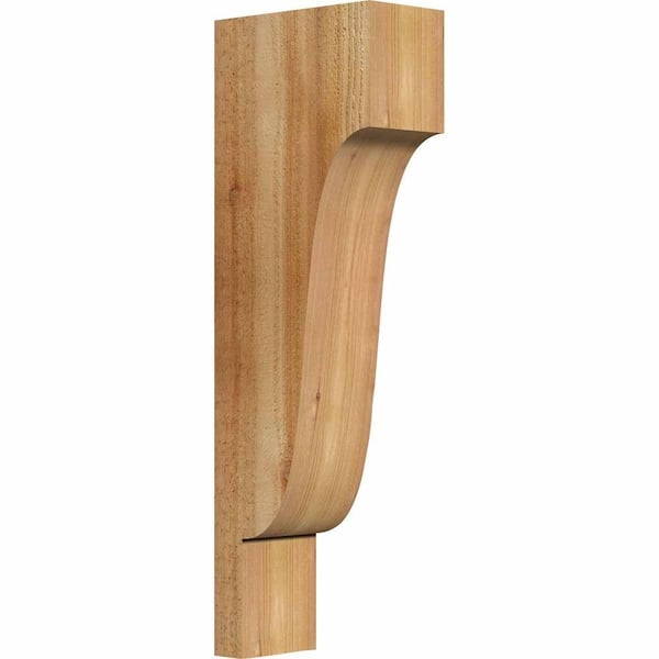 Ekena Millwork 4 in. x 8 in. x 24 in. Western Red Cedar Newport Rough Sawn Corbel