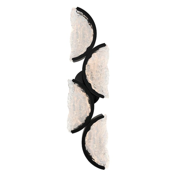 CWI Lighting Moon 4 Light 8 in. Integrated LED Black Wall Light