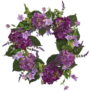 indoor 24 in. Artificial Hydrangea Wreath