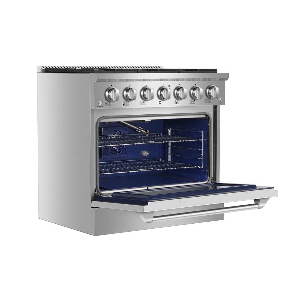 Empava 36" Stainless Steel Convection Gas Range with 6 Burners