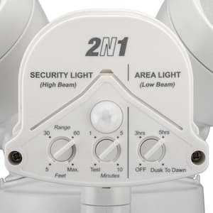 240 Degree LED Motion Sensor Light Outdoor White Twin Head Flood Security Light 1200 to 2400 Lumens Driveway Walkway