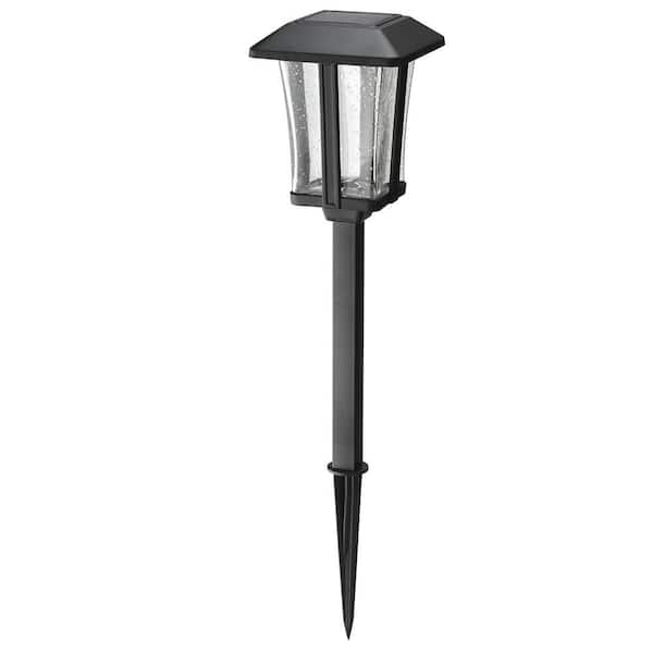 Hampton Bay Callaway Black Integrated LED Weather Resistant Outdoor Solar Path Light (4-Pack)