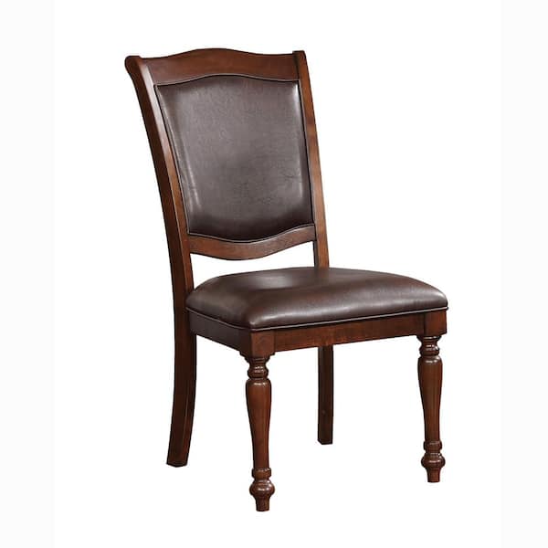 Furniture of America Tularee Brown Cherry Padded Seat Dining Chair (Set of 2)