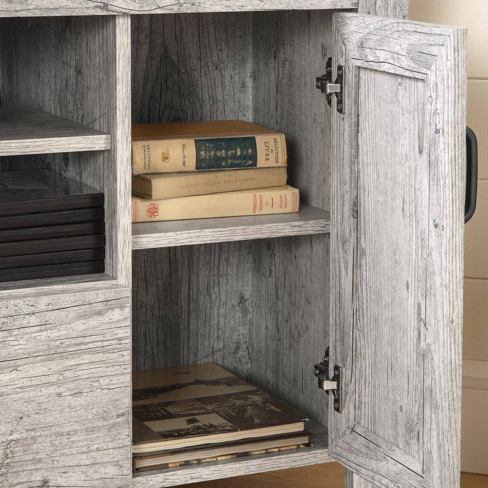Seaside Pine Corner TV Stand with Cabinet Storage