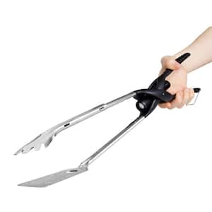 Tonglite Ergonomic Stainless Steel Tongs and Spatula with Built-In LED Flashlight