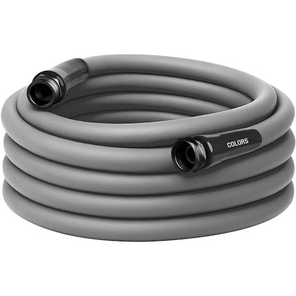 Garden Hose 5/8 in. x 50 ft. Lightweight All-Weather Water Hose, Durable and Flexible, Leak-Free Connections, Slate Gray