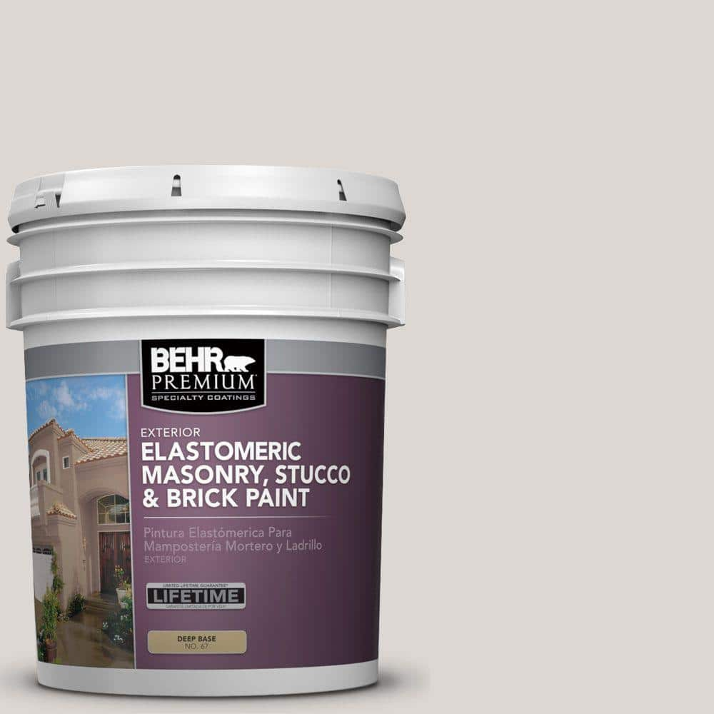 BEHR PREMIUM 5 gal. #MS-88 Pearl Gray Elastomeric Masonry, Stucco and Brick  Exterior Paint 06805 - The Home Depot