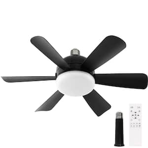 18 in. Black 2-in-1 Dimmable Indoor LED Ceiling Fan Flush Mount Light with 6-Speed and Timer Setting