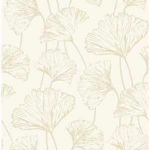 Reverie Gold Ginkgo Paper Strippable Roll (Covers 56.4 sq. ft.)