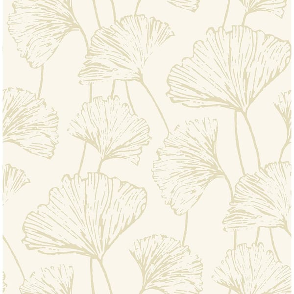 A-Street Prints Reverie Gold Ginkgo Paper Strippable Roll (Covers 56.4 sq. ft.)