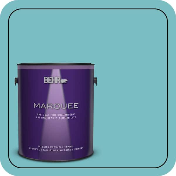 BEHR MARQUEE 1 gal. #M460-4 Pure Turquoise One-Coat Hide Eggshell Enamel Interior Paint & Primer