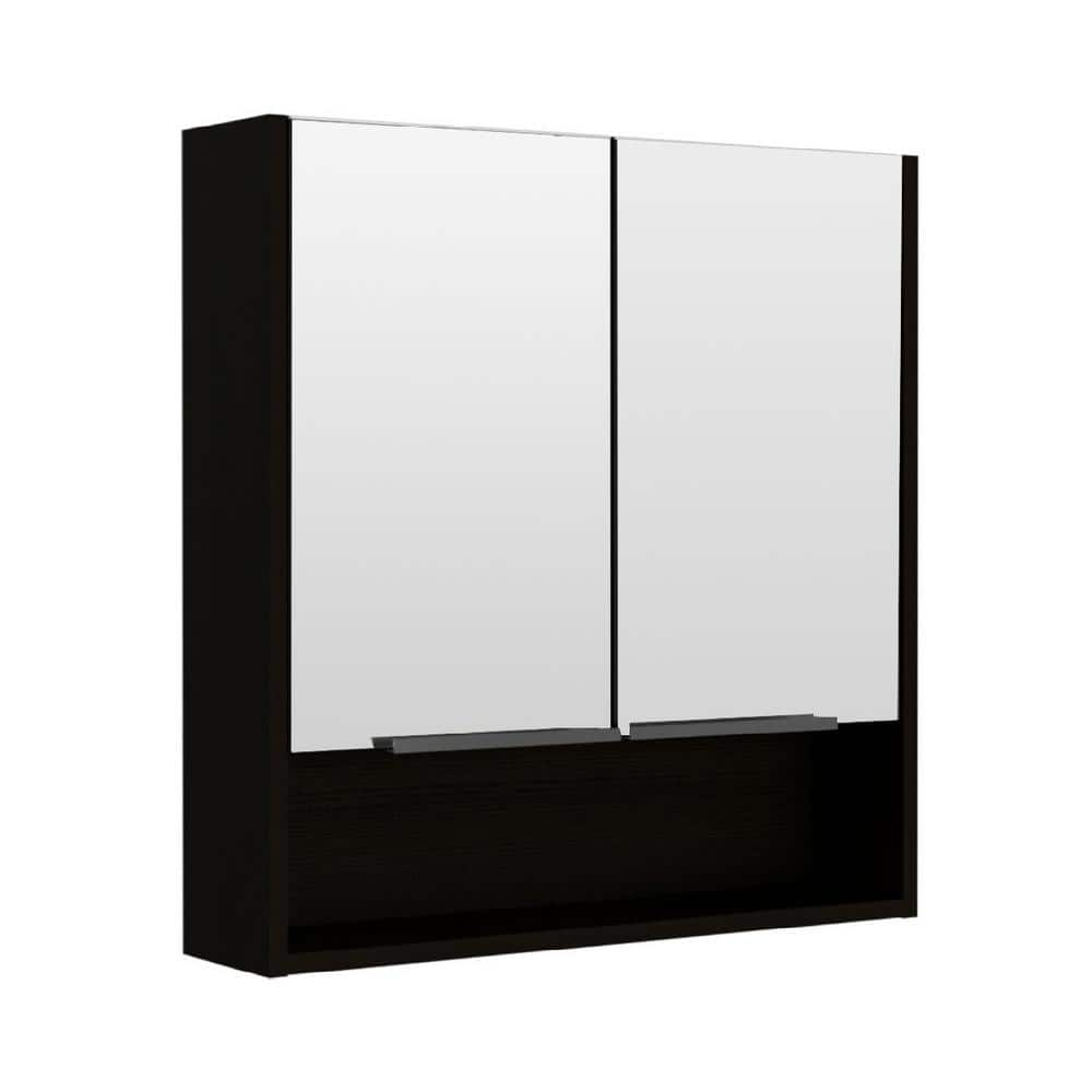 Amucolo 23.6 in. W x 24.6 in. H Black Rectangular Multipurpose Wall ...