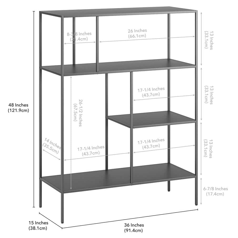 Gunmetal Gray 48" Steel Rectangular Étagère