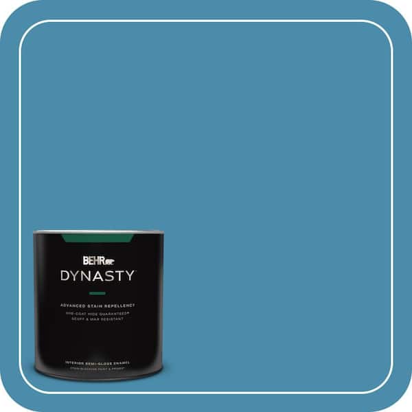 BEHR DYNASTY 1 qt. #550D-6 Blue Chaise Semi-Gloss Enamel Interior Stain-Blocking Paint & Primer