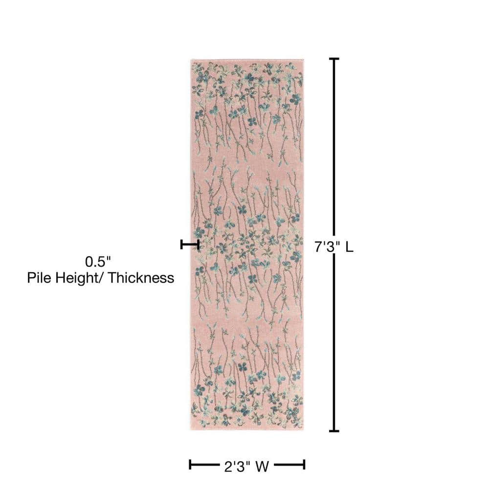 Bohemian Blossom Pink Floral Soft Viscose Area Rug