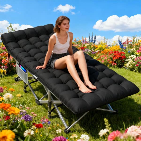 Folding Camping Cot, 800 lbs. Heavy-Duty Bed with 10-Legs, Waterproof 1200D Oxford Fabric, Portable Outdoor Sleeping Cot