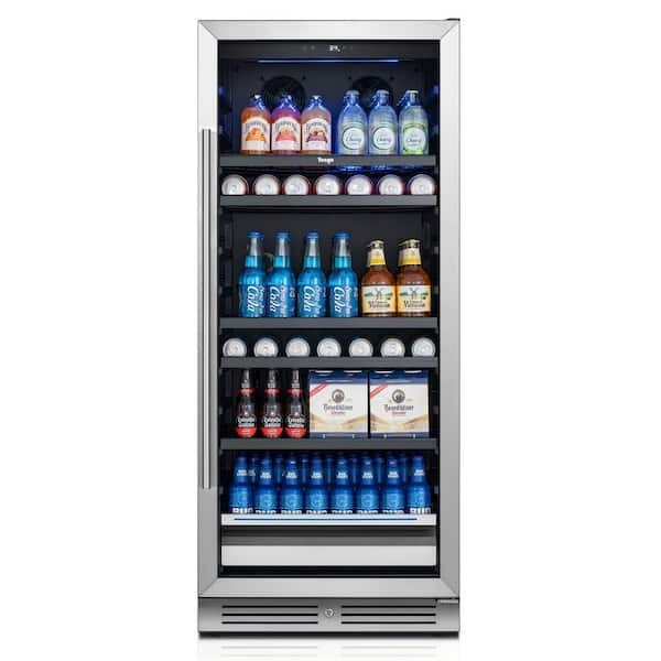 24 in. 238-Can Single Zone Built-In or Freestanding Beverage Refrigerator Cooler Fridge in Stainless Steel, Right-Hinged
