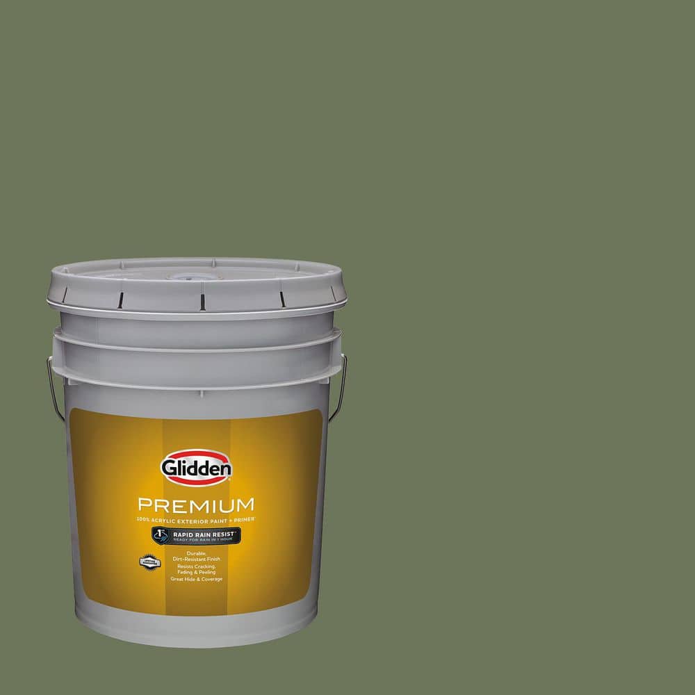 Glidden Premium 5 gal. PPG1124-6 Dark Sage Satin Exterior Latex