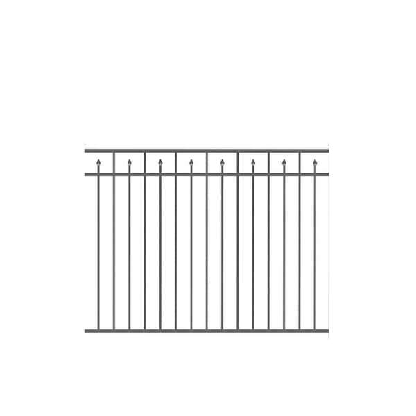 Barrette Outdoor Living Brilliance Standard-Duty 4.5 ft. H x 6 ft. W Pewter Aluminum Pre-Assembled Fence Panel