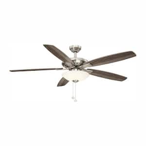 Menage 56 in. Integrated LED Indoor Low Profile Brushed Nickel Ceiling Fan with Light Kit