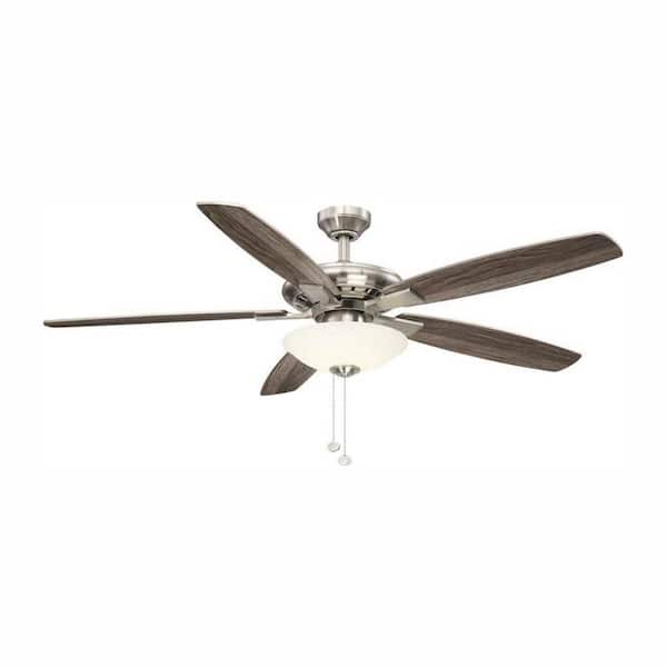 Hampton Bay Menage 56 in. LED Indoor Brushed Ceiling Fan and HubSpace Smart Remote Bundle