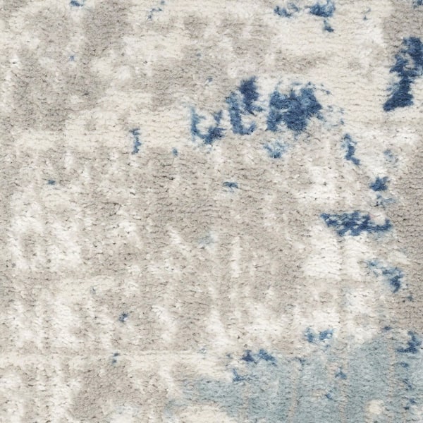 8 ft. x 8 ft. White Abstract Washable Area Rug