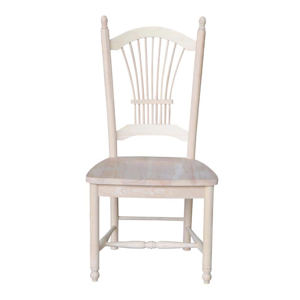 High-Back Brown Microfiber Upholstered Side Chair in Solid Wood