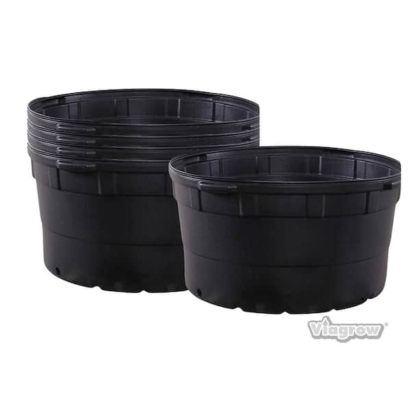 Viagrow 35 Gal. Plastic Round Nursery Pots-34 Actual Gallons / 128.7 Liters / 28 in. W x 15 in. H (5-Pack)