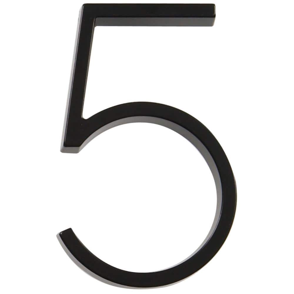 5 in. Black Modern Floating or Flush Metal House Number 5 price history on PriceWatchPro