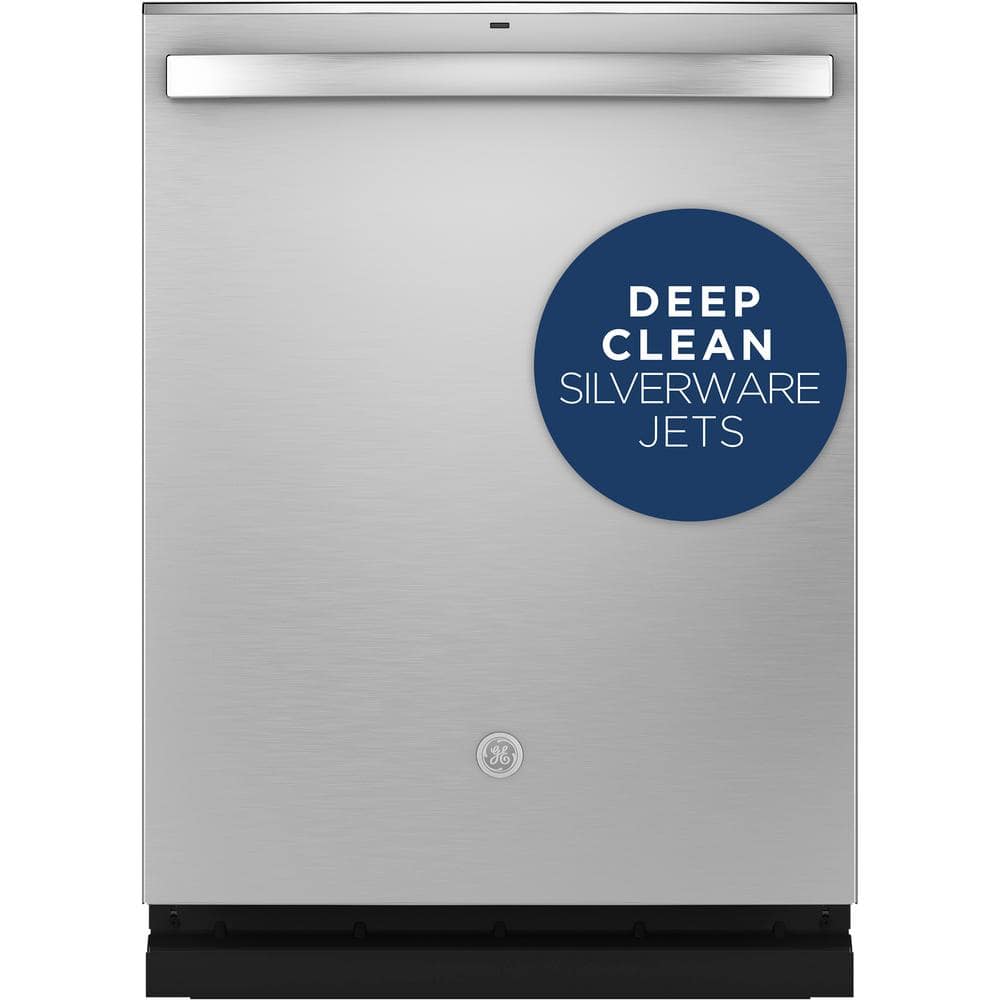 GE Adora 24 in. Stainless Steel Top Control Built-In Tall Tub Dishwasher with 3rd Rack, Steam Cleaning, and 48 dBA, Silver