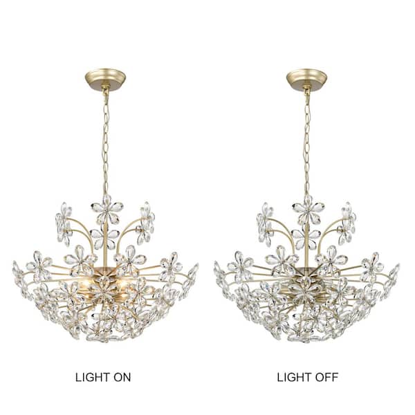 Bonheur　0308 Jojospring 22.4 in. 6-Light Teresa Brushed Silver-Ish