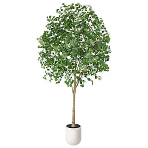 10 ft. Artificial Ficus Tree with White Planter, Large Faux Ficus Silk Tree for Indoor Home Decor and Housewarming Gift