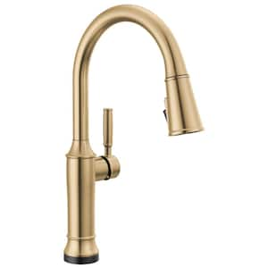 Renaldi Touch2O with Touchless Technology Single Handle Pull Down Sprayer Kitchen Faucet in Lumicoat Champagne Bronze