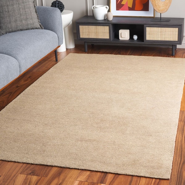 Natural Fiber 6 ft. x 6 ft. Square Gold Contemporary Solid Color Area Rug