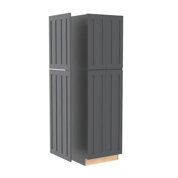 Home Decorators Collection Grayson 23.8 in. W x 0.75 in. D x 84 in. H in Deep Onyx Painted Shaker Stock Assembled Pantry Kitchen Cabinet End Panel