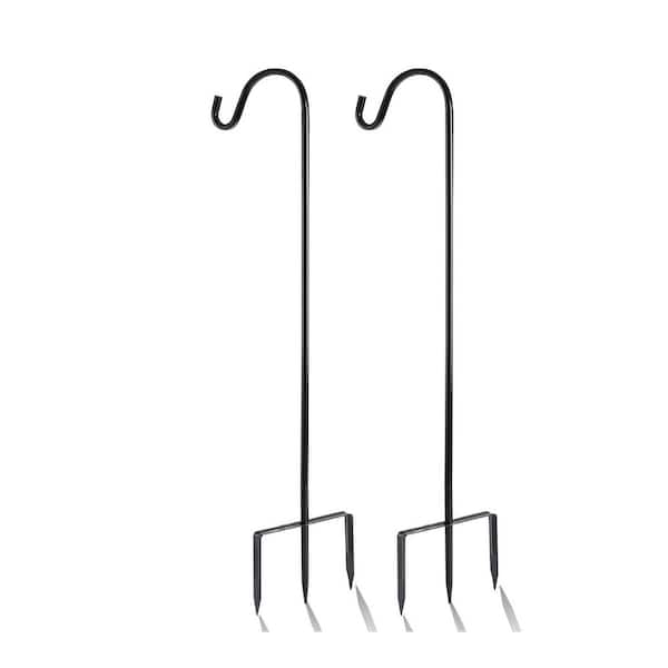 31 in. Metal Shepherd Hook 1/2 in. Thick for Weddings, Hanging Solar Lights, Lanterns, Bird Feeders 2-Pack