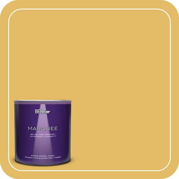 BEHR MARQUEE 1 qt. #MQ4-12 Dandelion Wish One-Coat Hide Eggshell Enamel Interior Paint & Primer