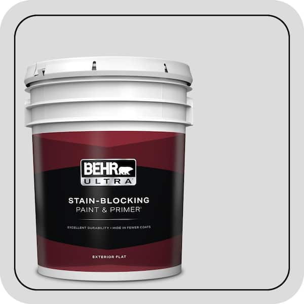 BEHR ULTRA 5 gal. #N530-1 Pixel White Flat Exterior Paint & Primer