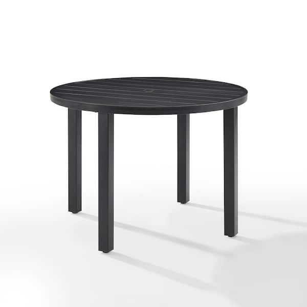 CROSLEY FURNITURE Kaplan Oil Rubbed Bronze Round Metal Outdoor Dining Table