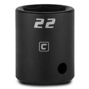 1/2 in. Drive 22 mm 6-Point Metric Shallow Impact Socket