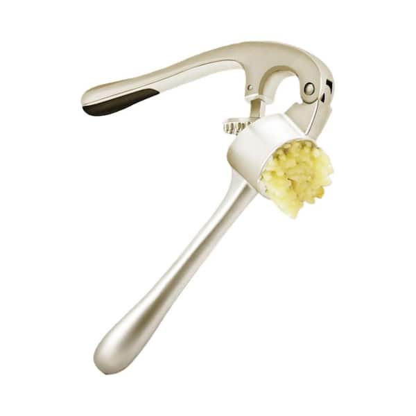 Stainless Steel Garlic Press with Studs and Ginger Crusher for Kitchen Use, Imperial Silver (1-Pack)