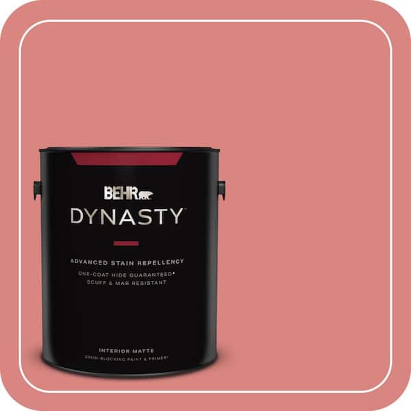 1 gal. #M160-5 Pink Damask Matte Interior Stain-Blocking Paint & Primer