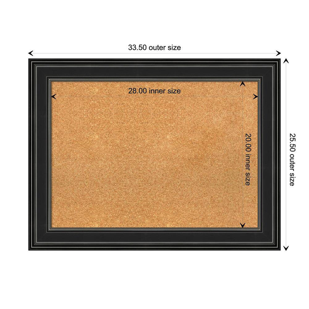 Amanti Art Black Framed Natural Cork Bulletin Board