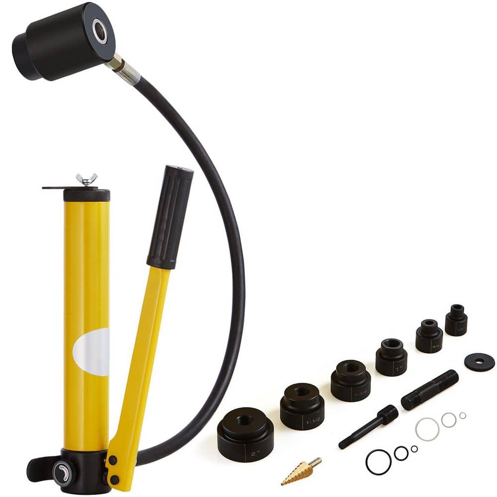 10 Ton Hydraulic Knockout Punch Kit, KO Tool Kit with 6 Punches for Metal, Brass & Plastic, 1/2 to 2 in. Hole Cutter Set price history on PriceWatchPro